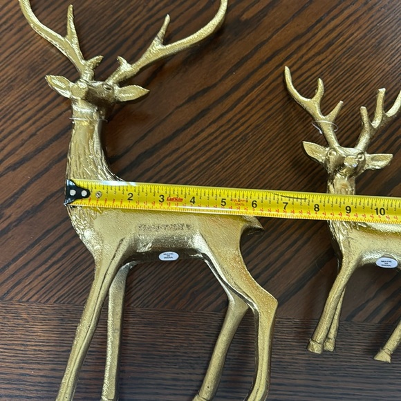 Christmas Gold Metal Deer set new - Picture 6 of 14